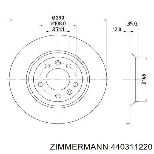 440311220 Zimmermann Дисковый тормоз