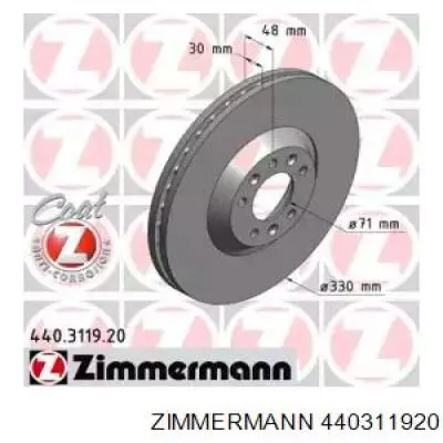440311920 Zimmermann диск тормозной передний