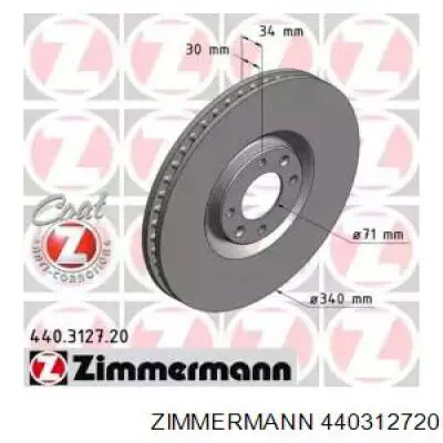 Передние тормозные диски 440312720 Zimmermann