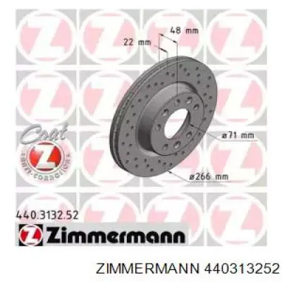 Передние тормозные диски 440313252 Zimmermann