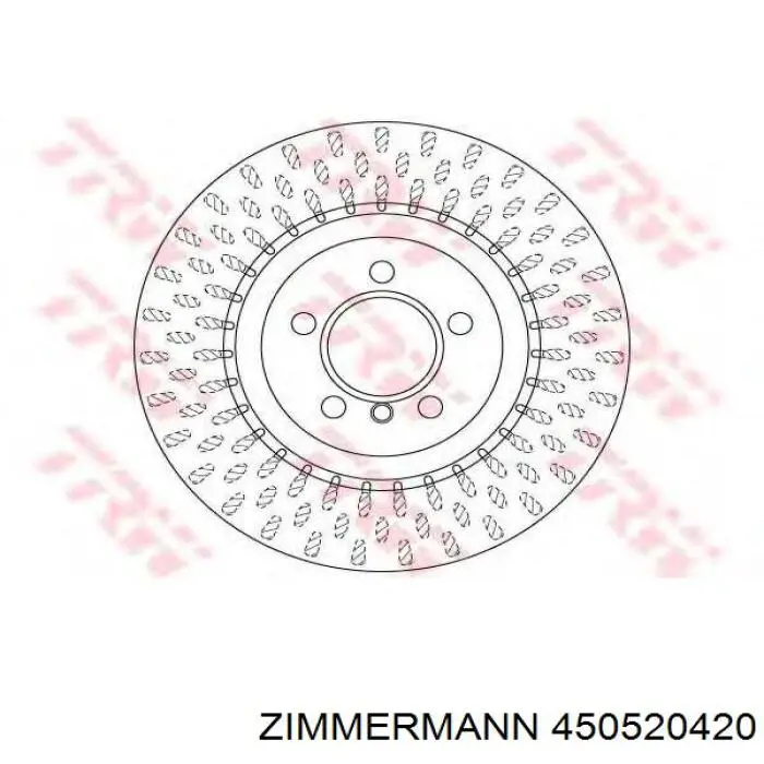 Тормоз дисковый передний Zimmermann 450520420 цена, от 96.54 USD