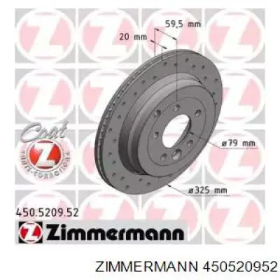 450.5209.52 Zimmermann тормозные диски