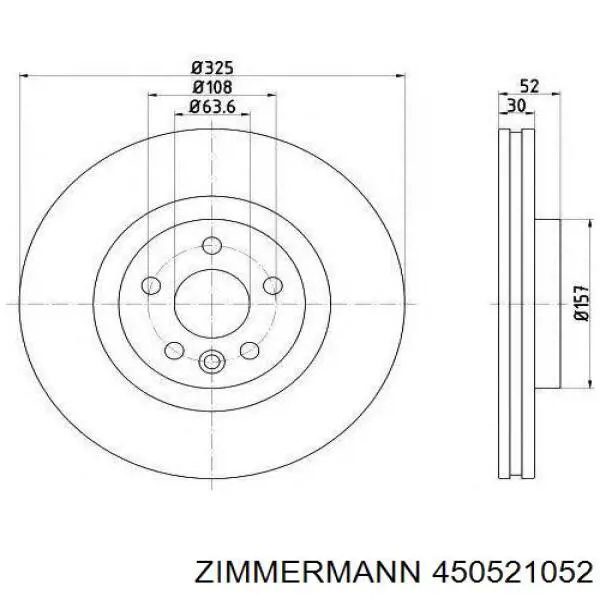 Передний тормозной диск Zimmermann 450521052