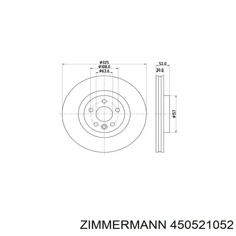 450521052 Zimmermann Диск тормозной передний