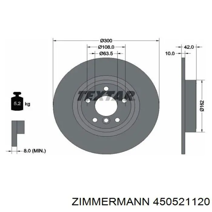 Тормозные диски 450521120 Zimmermann