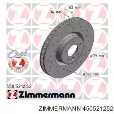 Передний тормозной диск Zimmermann 450521252