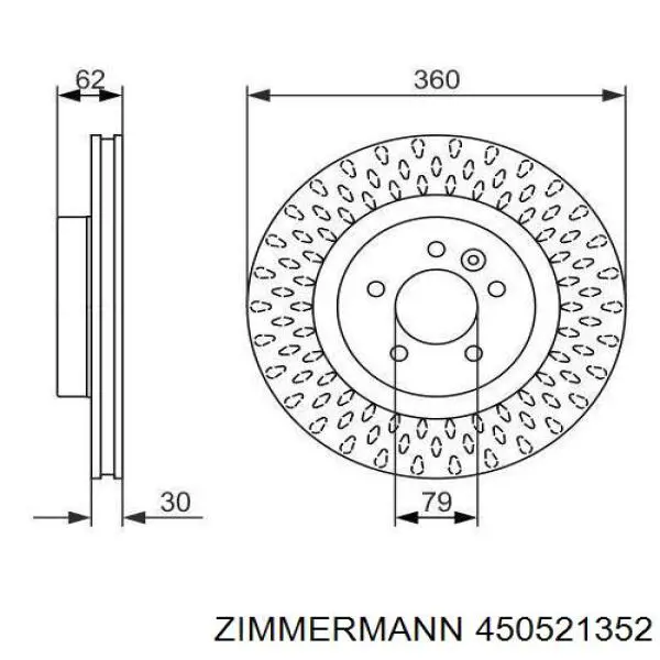 Тормоз дисковый передний Zimmermann 450521352 цена, от 135.33 USD