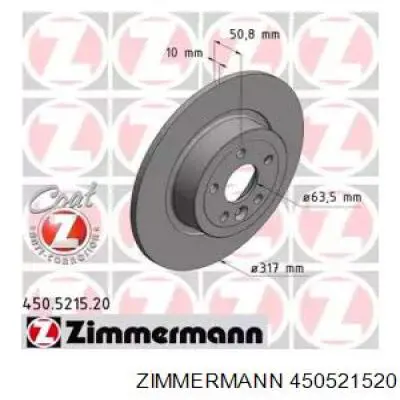 Задний тормозной диск Zimmermann 450521520 цена, от 58.32 USD