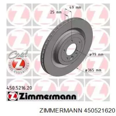 450521620 Zimmermann disco do freio traseiro