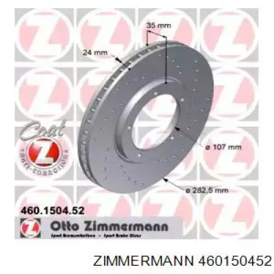 Передние тормозные диски 460150452 Zimmermann