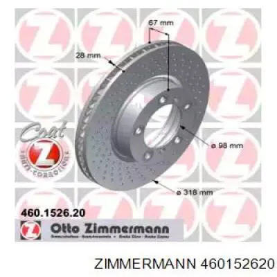 Передние тормозные диски 460152620 Zimmermann