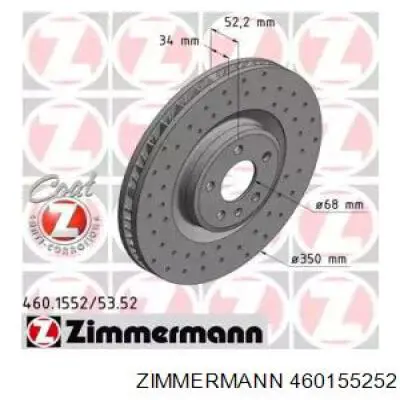 Передний тормозной диск Zimmermann 460155252