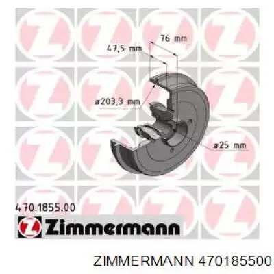 470185500 Zimmermann tambor do freio traseiro