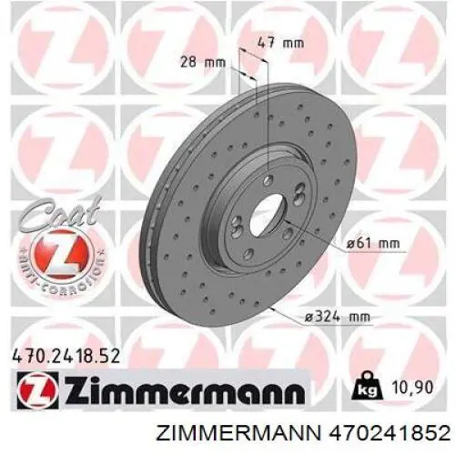 470241852 Zimmermann Диск тормозной передний