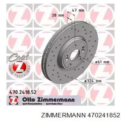 Тормоз дисковый передний Zimmermann 470241852 цена, от 66.21 USD