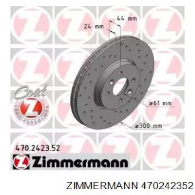 470242352 Zimmermann диск тормозной передний