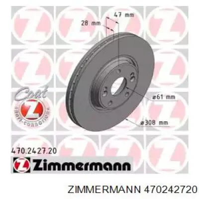 Передние тормозные диски 470242720 Zimmermann