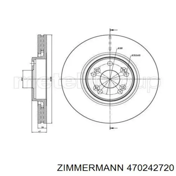 Тормоз дисковый передний Zimmermann 470242720 цена, от 54.74 USD