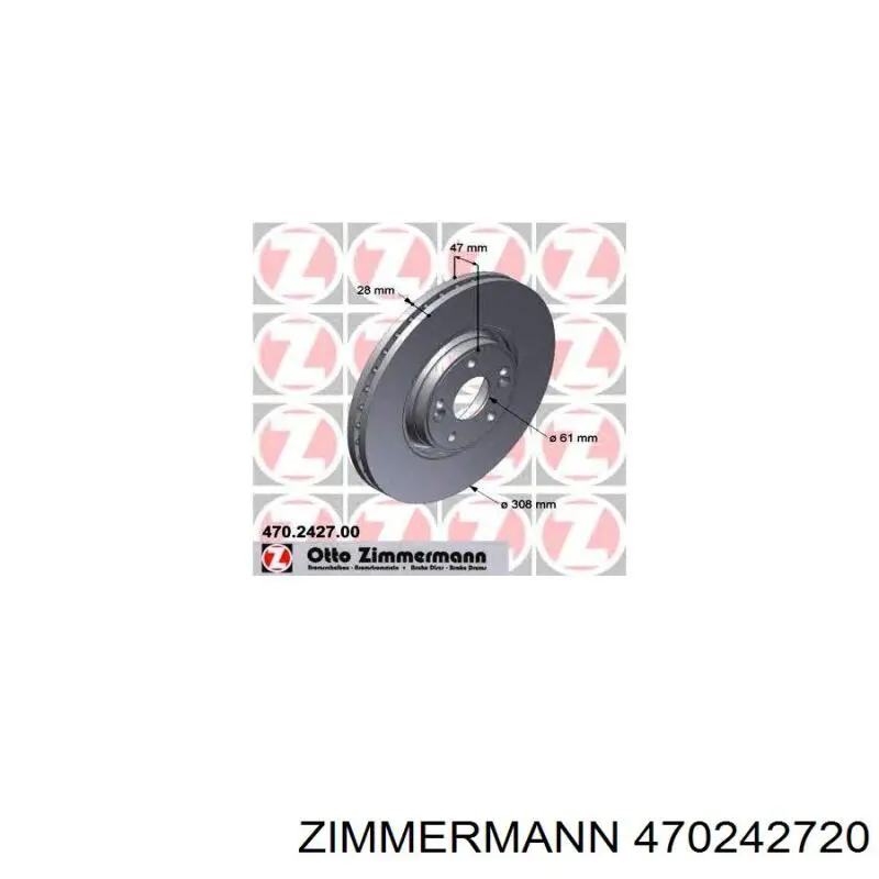 Передний тормозной диск Zimmermann 470242720