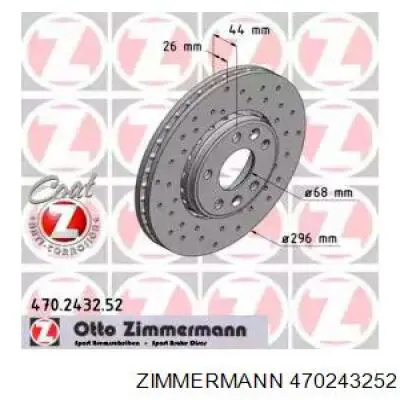 Купить 470243252 Zimmermann Ротор тормозной