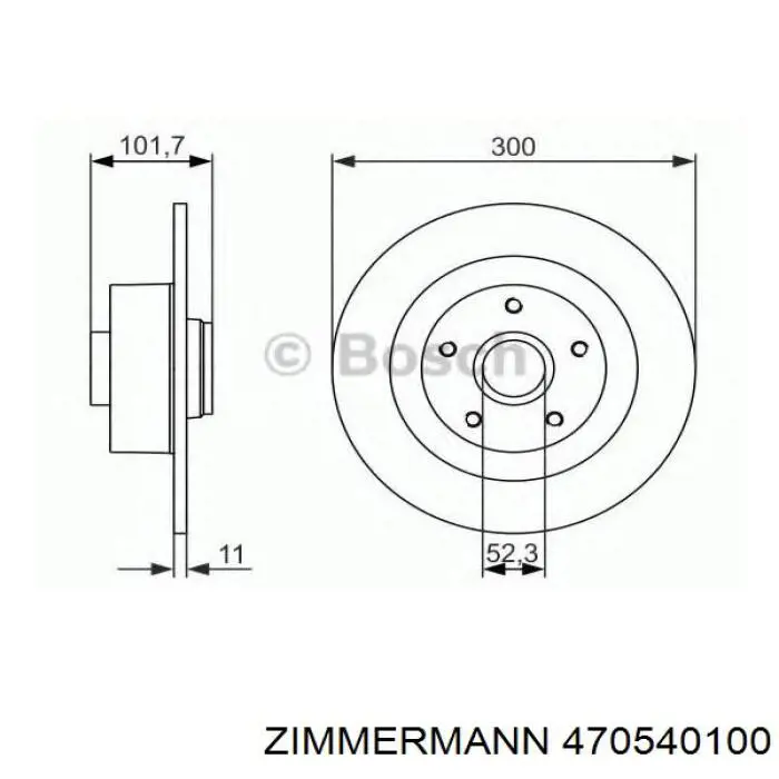 Купить 470540100 Zimmermann Диск тормозной задний