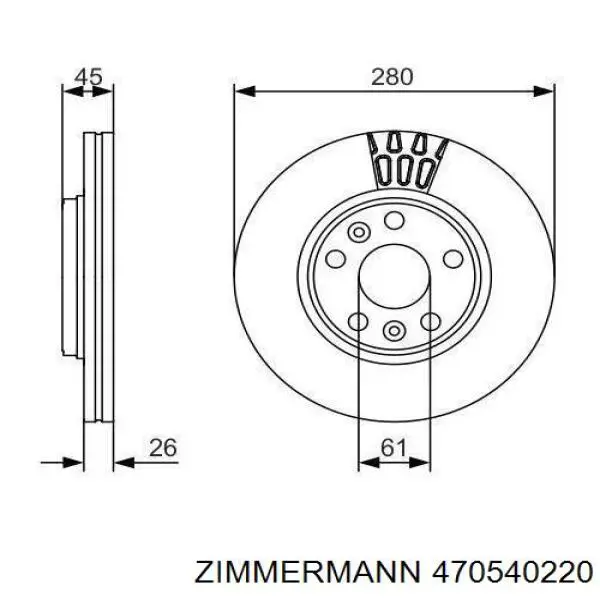 Купить 470540220 Zimmermann Ротор тормозной