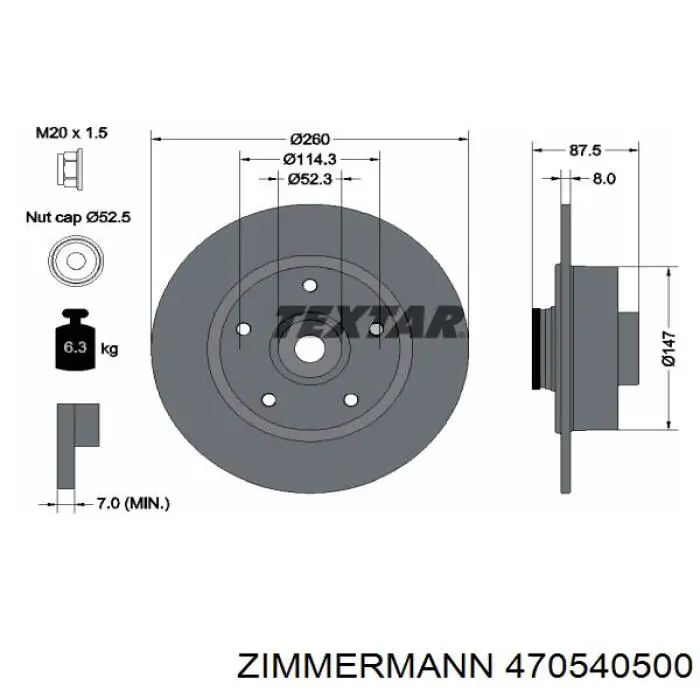 Задний тормозной диск Zimmermann 470540500 цена, от 127.58 USD