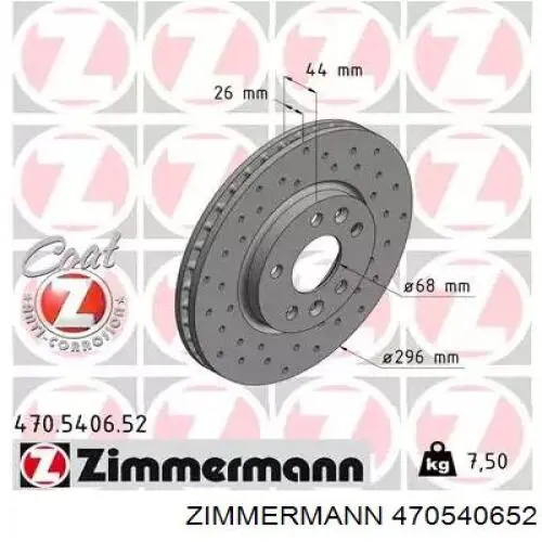 470540652 Zimmermann disco do freio dianteiro