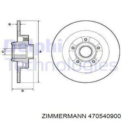 470540900 Zimmermann Дисковый тормоз