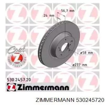 530245720 Zimmermann Диск тормозной передний