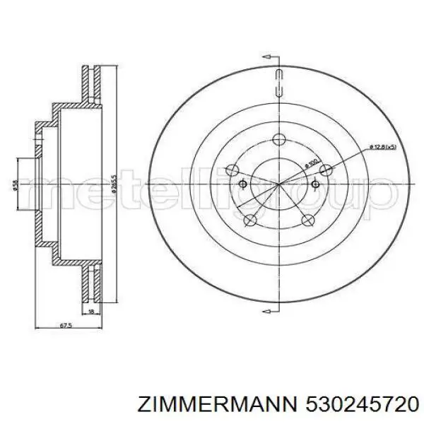 Тормоз дисковый передний Zimmermann 530245720 цена, от 57.89 USD