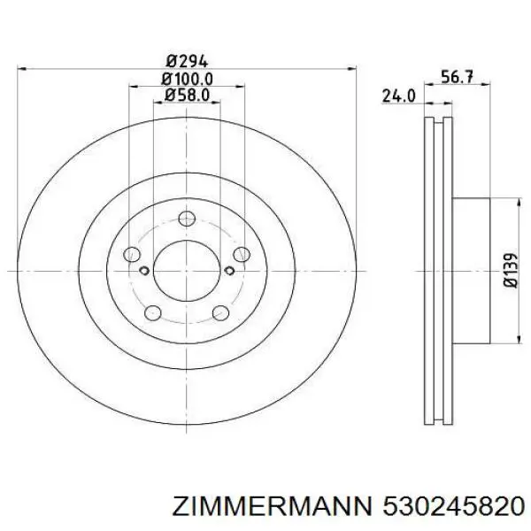 Тормоз дисковый передний Zimmermann 530245820 цена, от 71.34 USD