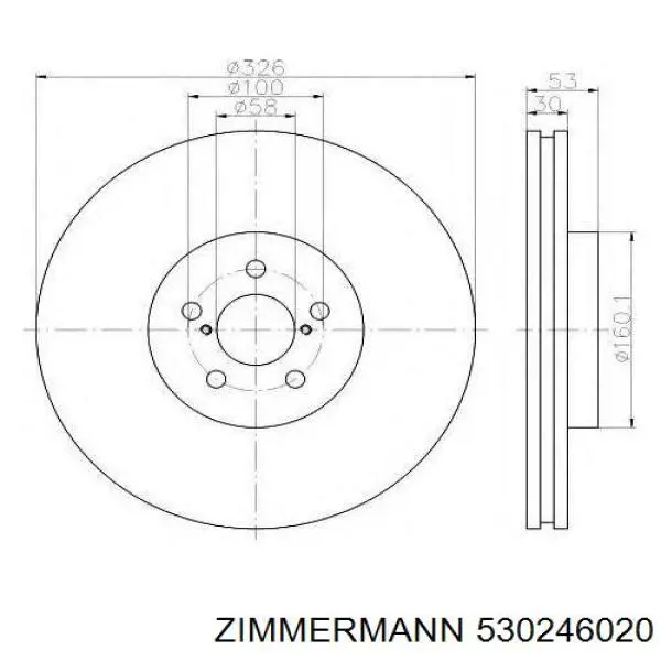 Передний тормозной диск Zimmermann 530246020