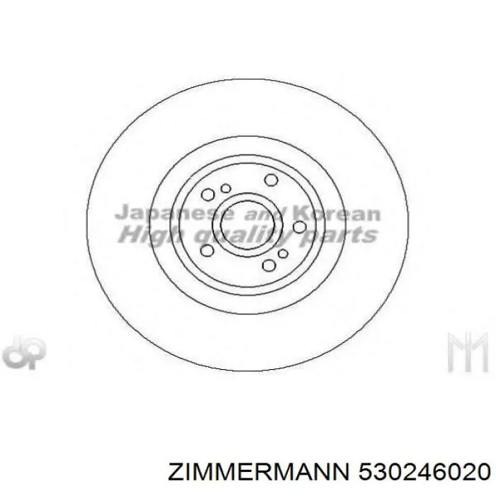 Передние тормозные диски 530246020 Zimmermann