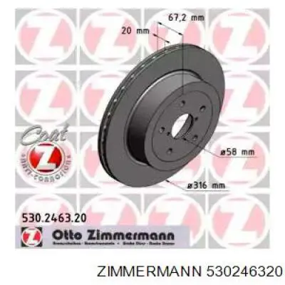 Тормозные диски 530246320 Zimmermann