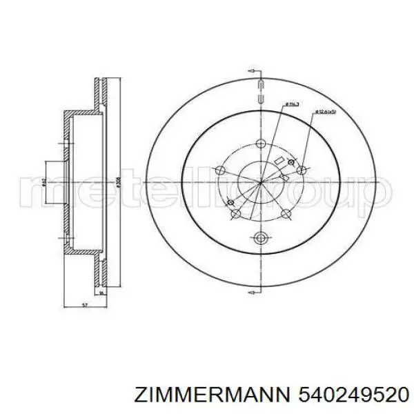 540249520 Zimmermann Дисковый тормоз