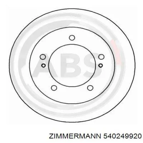 Передние тормозные диски 540249920 Zimmermann