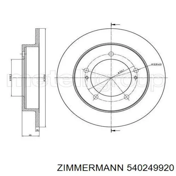 Купить 540249920 Zimmermann Ротор тормозной