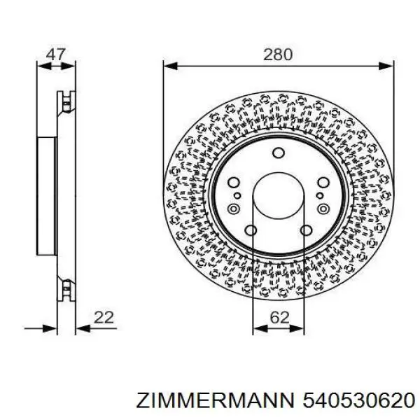 Тормозные диски 540530620 Zimmermann
