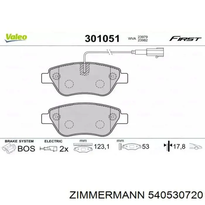 Передний тормозной диск Zimmermann 540530720