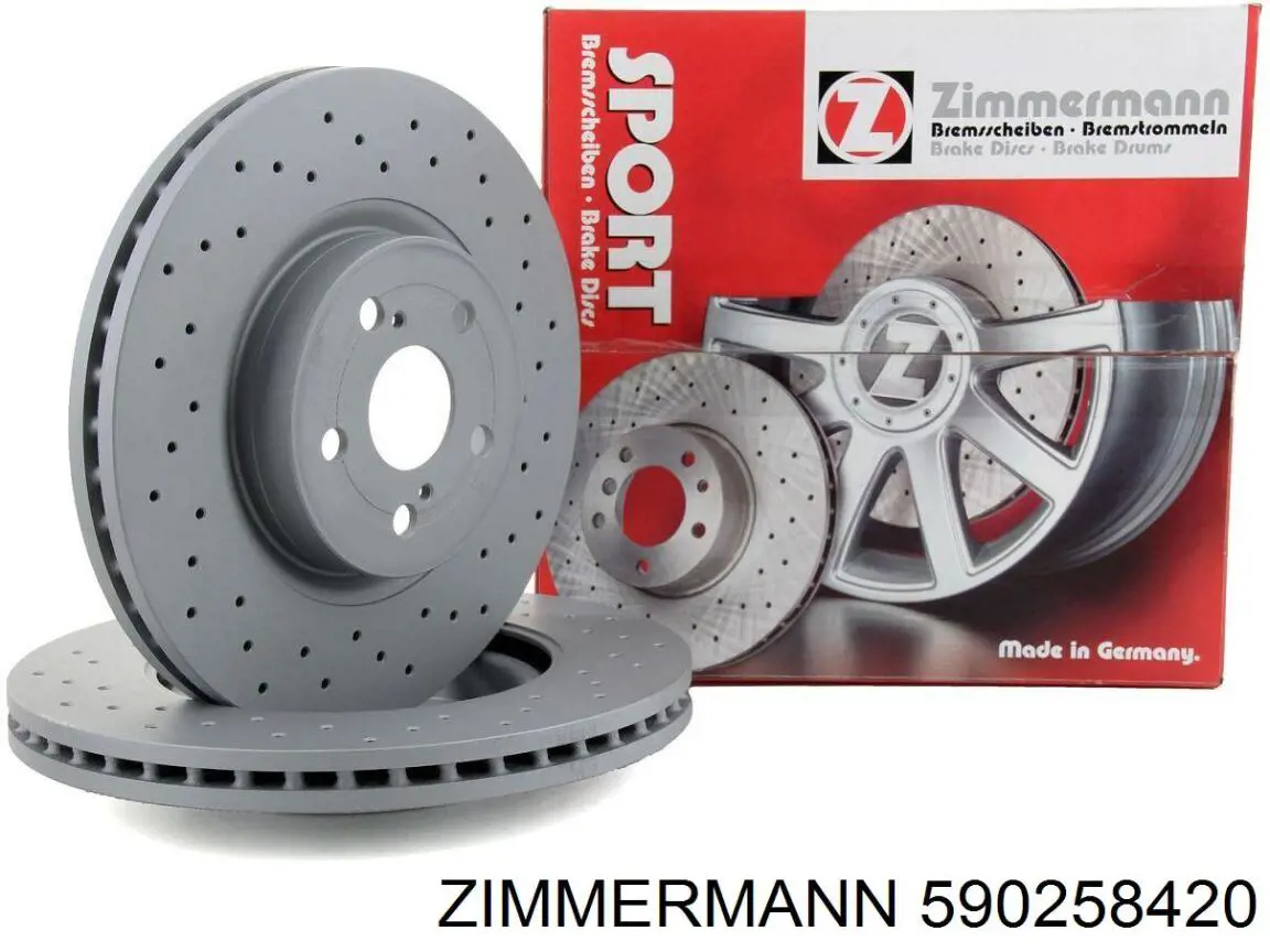 Передние тормозные диски 590258420 Zimmermann