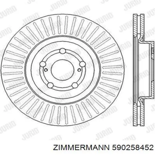 Передние тормозные диски 590258452 Zimmermann