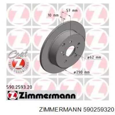 Тормозные диски 590259320 Zimmermann