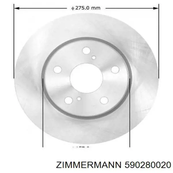 590280020 Zimmermann Диск тормозной передний