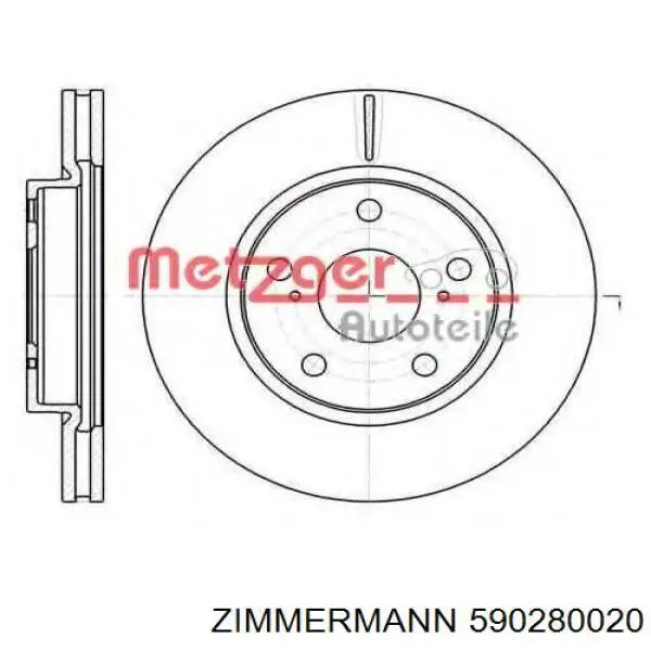 Купить 590280020 Zimmermann Ротор тормозной