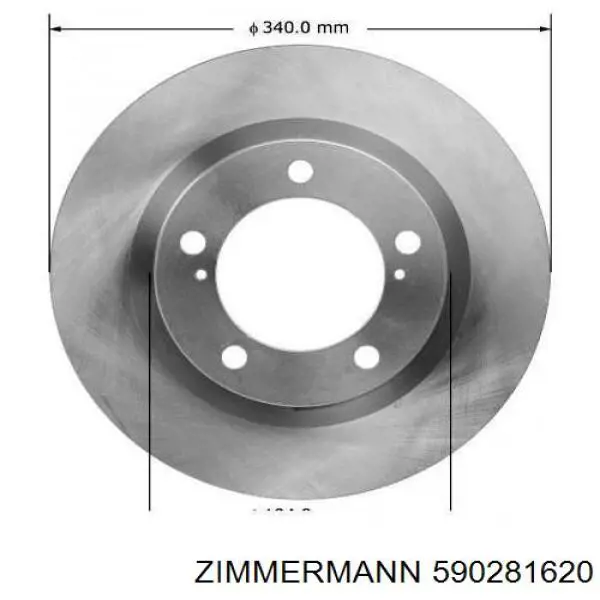 Передний тормозной диск Zimmermann 590281620