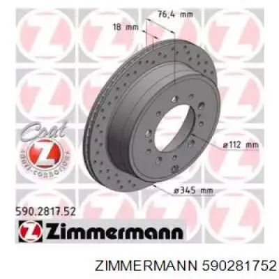 Задний дисковый тормоз Zimmermann 590281752