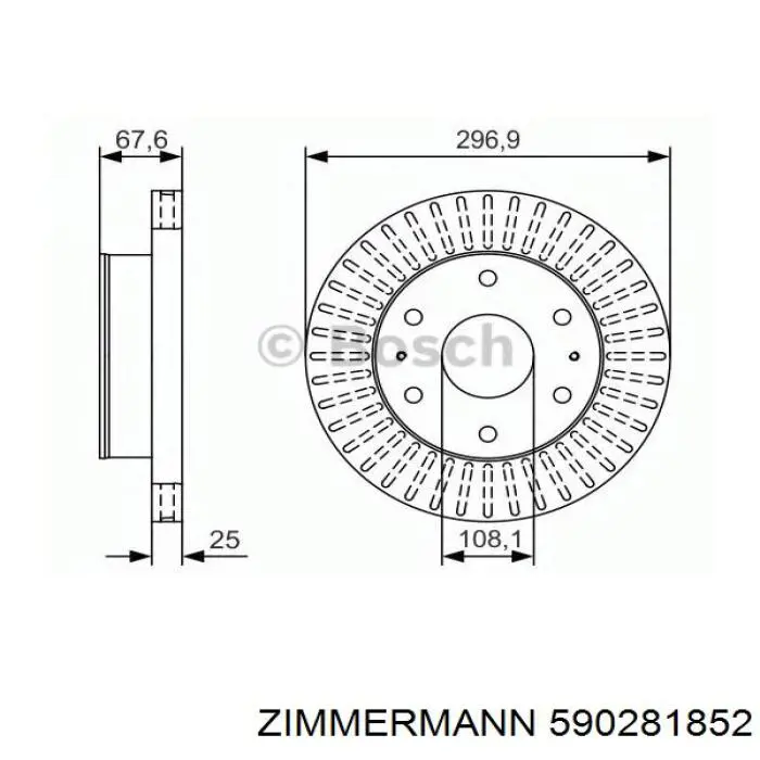Купить 590281852 Zimmermann Ротор тормозной