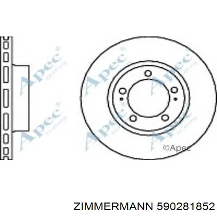 Передние тормозные диски 590281852 Zimmermann