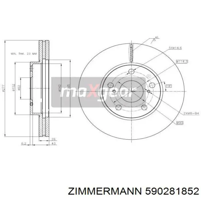 Купить 590281852 Zimmermann Ротор тормозной